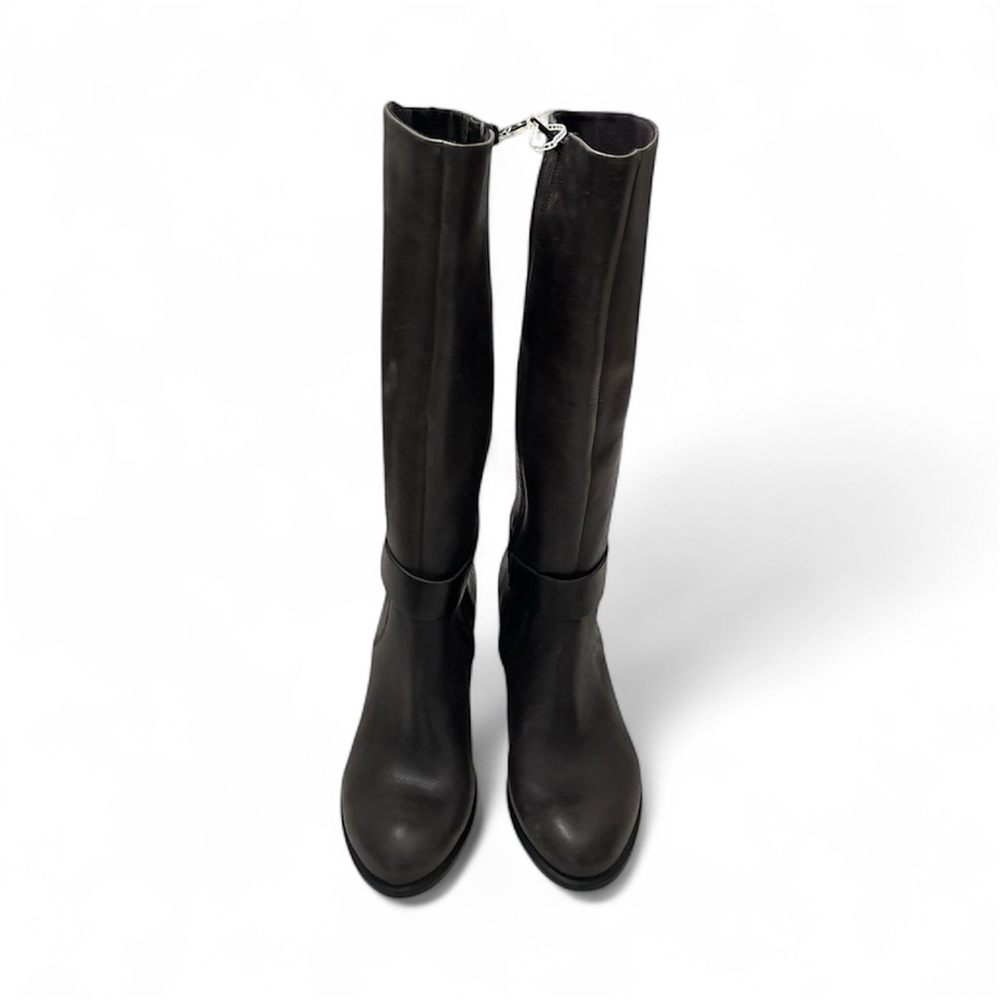 Ecco Women's Shape 55 Moonless Tall Leather Grey Heeled Boots